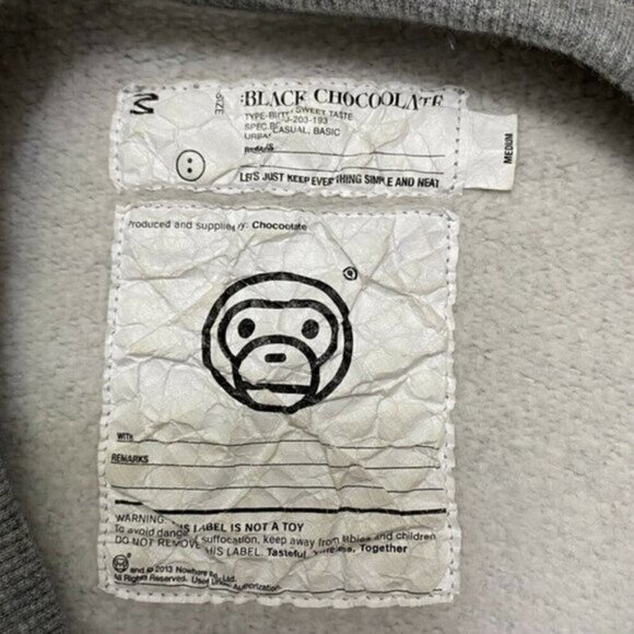 Bape A Bathing Ape Baby Milo Chocoolate 7TH Anniversary 2013 Sweatshirt Medium - Picture 7 of 10